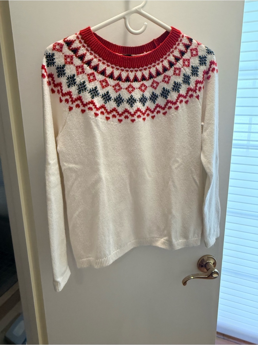 Talbots Fair Isle Yoke Crewneck Sweater